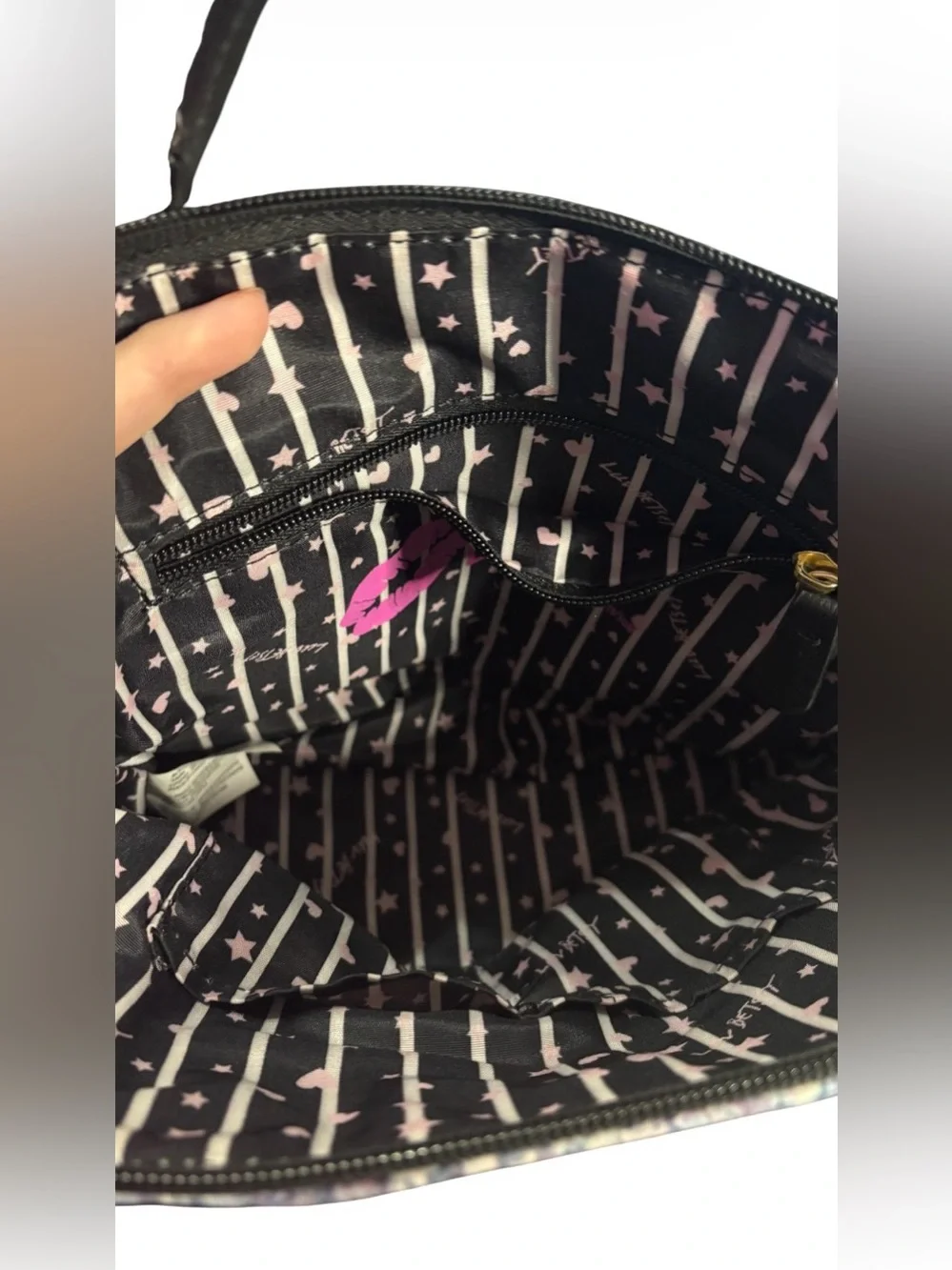 Betsey Johnson Luv Betsey Star Print Cat Face Satchel Purse